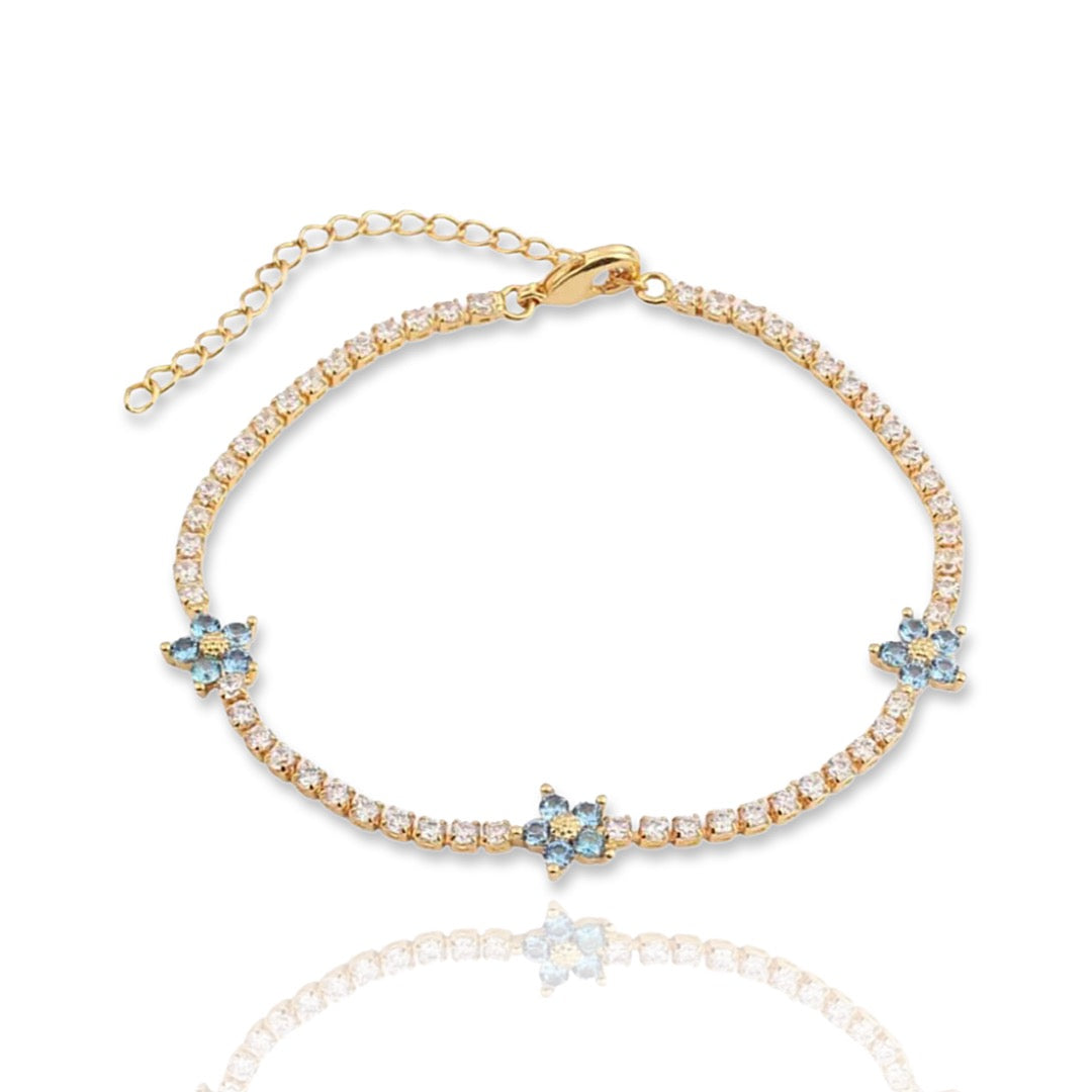 Noir Flower Tennis Bracelet