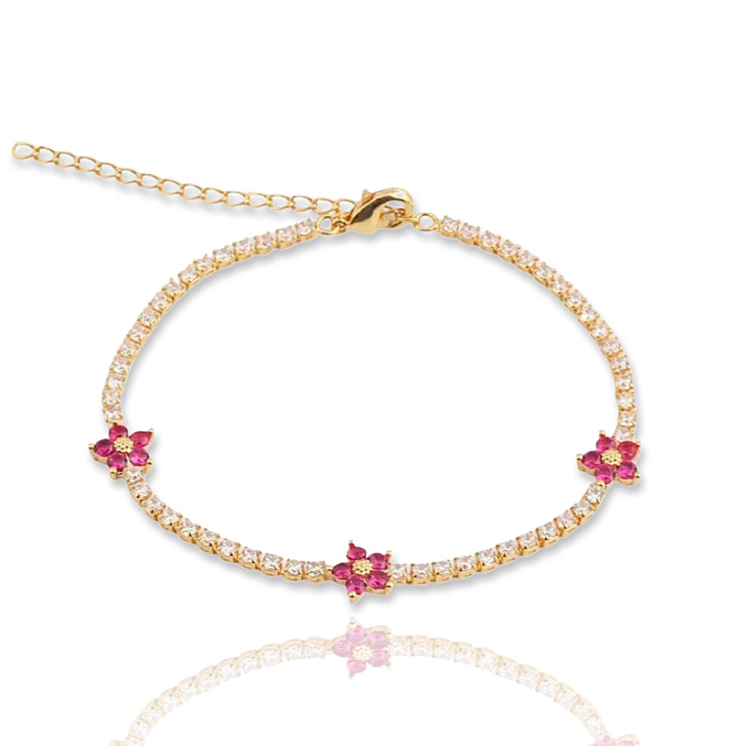Noir Flower Tennis Bracelet