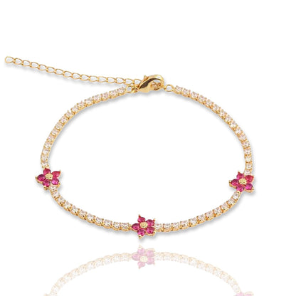 Noir Flower Tennis Bracelet